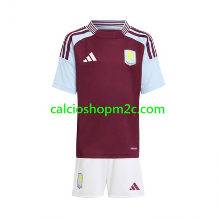 Aston Villa Bambino Maglia Prima 2024/2025 Manica Corta